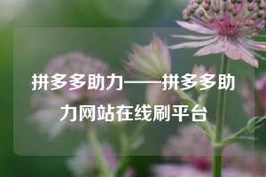 拼多多助力——拼多多助力网站在线刷平台  拼多多助力 拼多多推金币 拼多多推金币助力 拼多多助力平台 拼多多助力项目 拼多多助力网站 赚钱项目 暑假赚钱项目 拼多多赚钱 第1张