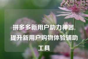 拼多多新用户助力神器,提升新用户购物体验辅助工具  拼多多助力 拼多多推金币 拼多多推金币助力 拼多多助力平台 拼多多助力项目 拼多多助力网站 赚钱项目 暑假赚钱项目 拼多多赚钱 第1张