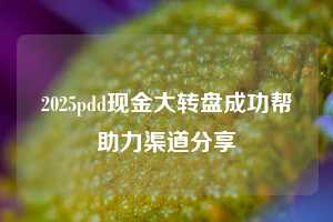 2025pdd现金大转盘成功帮助力渠道分享  pdd帮助力 pdd推金币 pdd推金币帮助力 pdd帮助力平台 pdd帮助力项目 赚钱项目 暑假赚钱项目 pdd赚钱 第1张